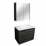 Qubist Dark Grey Wall Hung 900 Vanity Cabinet Only